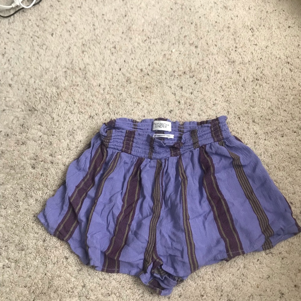 Out from under flowy shorts